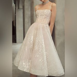 Bridal Prom Fancy White Special Midi Dress Mademoiselle BRONX AND BANCO